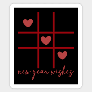 New Year Wishes, Three in a row hearts Sticker